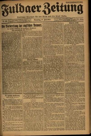 Ausgabe vom Dienstag, den 17. Juli 1923.