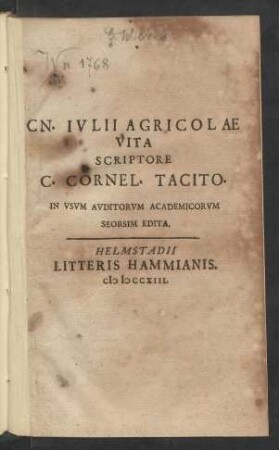 Cn. Iulii Agricolae Vita