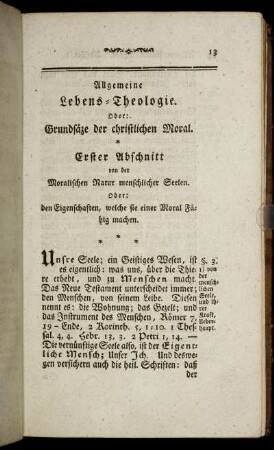 Erster Abschnitt von der Moralischen Natur menschlicher Seelen.