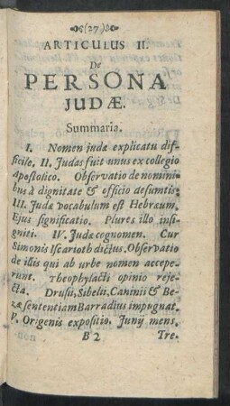 Articulus II. De Persona Iudae.