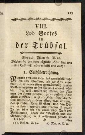 113-128, VIII. Lob Gottes in der Trübsal.