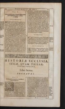 Historiae Ecclesiasticae Quam Tripartitam Vocant, Liber Sextus.
