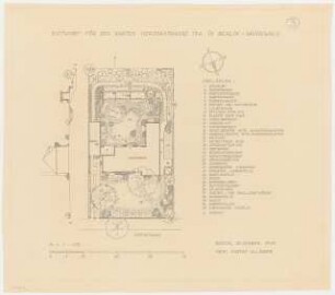 Garten Grethe Weiser, Herthastraße 17 a, Berlin-Grunewald: Grundriss mit Bepflanzungsplan 1:100