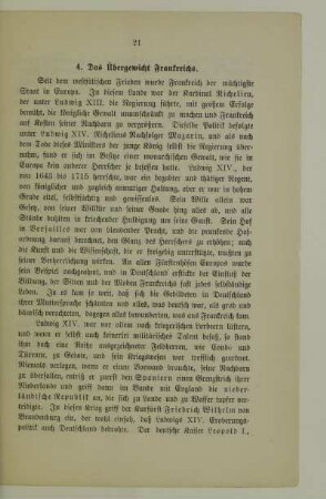 4. Das Übergewicht Frankreichs