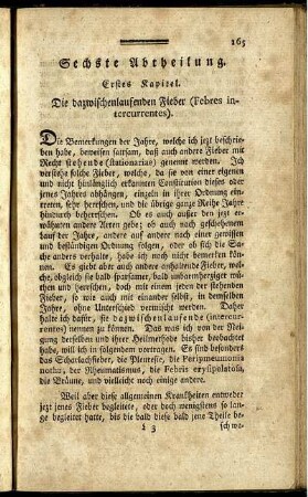 Erstes Kapitel. Die dazwischenlaufenden Fieber (Febres intercurrentes).