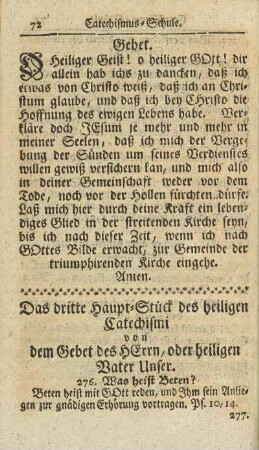 Das dritte Haupt-Stück des heiligen Catechismi, von dem Gebet des HErr, oder heiligen Vater Unser