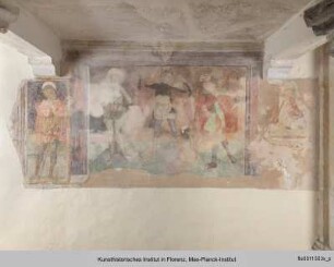 Freskenausmalung mit Heiligendarstellungen