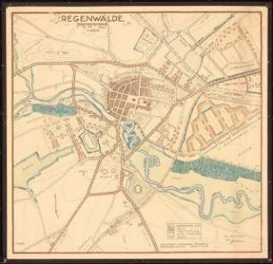 Bebauungsplan der Stadterweiterung, Regenwalde: Grundplan 1:2500, Maßstabsleiste