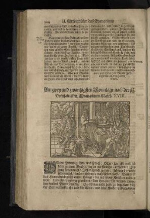 Am zwey und zwantzigsten Sonntage nach der H. Dreyfaltigkeit. Evangelium Matth. XVIII.