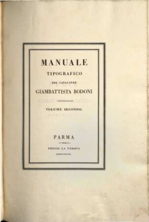 Manuale Tipografico. 2