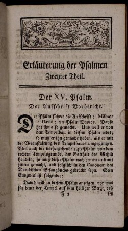 Der XV. Psalm.