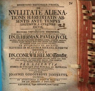 De nullitate alienationis haereditatis absentis ante tempus legitimum a curatore factae