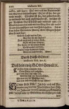 Durch Hülffe Gottes! Meditatio XIII.