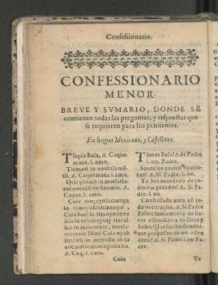 Confessionario menor