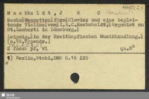 Ma-Mi: [Zettelkatalog der RISM-Arbeitsstelle Dresden (Musikdrucke)]