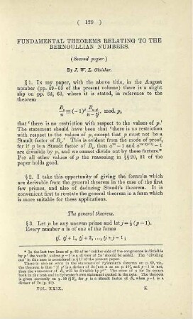 Fundamental theorems relating to the Bernoullian numbers.