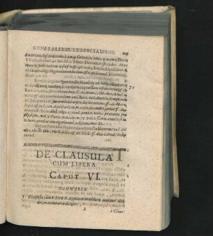 De Clausulacum Libera. Caput VI.
