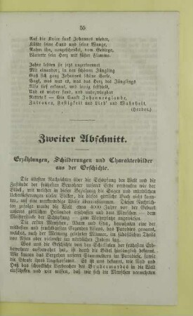 Zweiter Abschnitt. Erzählungen, Schilderungen und Charakterbilder aus der Geschichte