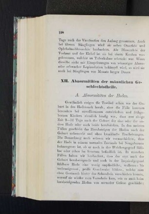 XII. Abnormitäten der männlichen Geschlechtstheile.