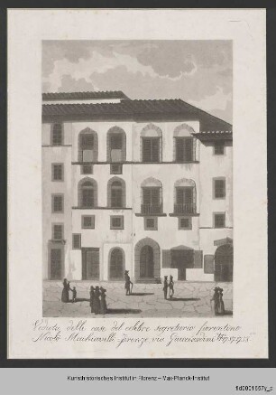 Veduten ehemaliger Wohnhäuser berühmter Persönlichkeiten in Florenz : Vedute der Via Guicciardini (mit dem ehemaligen Wohnhaus von Nicolò Machiavelli)