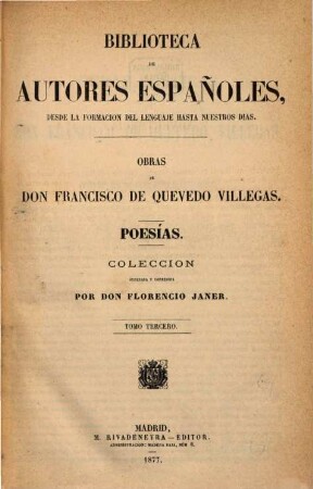 Obras de Don Francisco Quevedo Villegas. 3