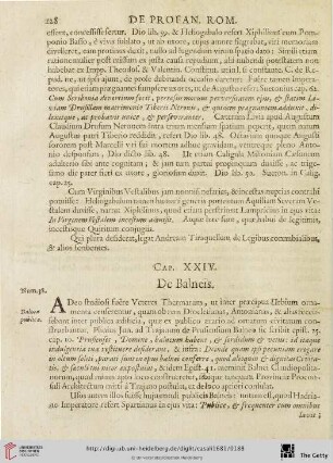 Cap. XXIV: De Balneis.
