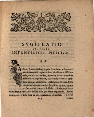 Svgillatio qvatenvs infanticidii indicivm : dissertatio inavgvralis medico legalis