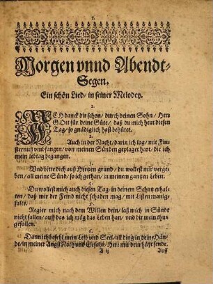 Christliches Gesangbüchlein : Darinnen viel schöne Geistliche Lieder unnd Gesäng auß Gottes Worte verfasset, und zusammen getragen, Von Hohen Fürstlichen und Adelichen Personen mit eigenen Henden geschrieben