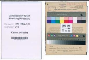 Entnazifizierung Wilhelm Kleine , geb. 07.12.1905 (Schlosser)