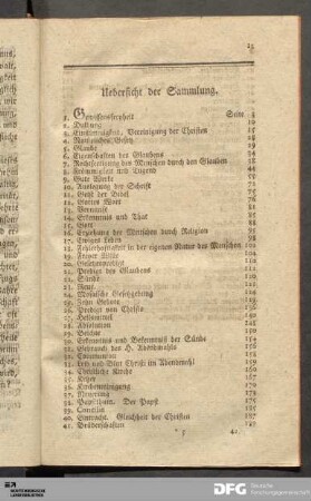 Uebersicht der Sammlung.