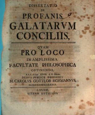 Diss. de profanis Galatarum conciliis