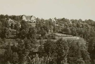 Dresden-Loschwitz. Blick vom Weißen Hirsch auf Loschwitz (Schöne Aussicht und Sanatorium Möller?)
