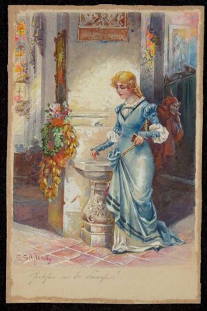 Gretchen in der Kirche. Illustrationen zu Goethes Faust