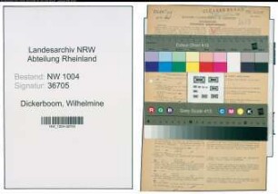 Entnazifizierung Wilhelmine Dickerboom , geb. 09.09.1919 (Ordensschwester)