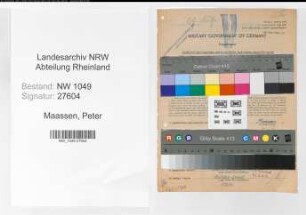 Entnazifizierung Peter Maassen , geb. 22.03.1890 (Bahnsekretaer)