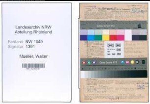 Entnazifizierung Walter Mueller , geb. 17.07.1921 ()