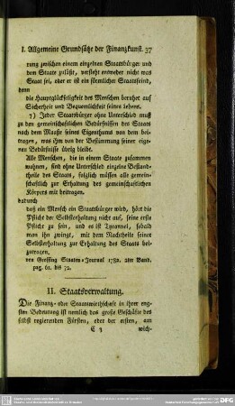 II. Staatsverwaltung