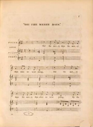 Oh! The merry days : a ballad