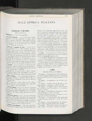 Dall'Affrica Italiana.