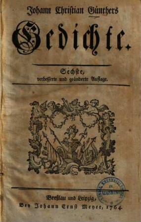 J. Chr. Günthers Gedichte