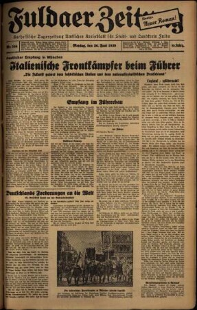 Ausgabe vom Montag, den 26. Juni 1939.