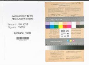 Entnazifizierung Heinz Lennartz , geb. 10.02.1912 (Polizeibeamter)