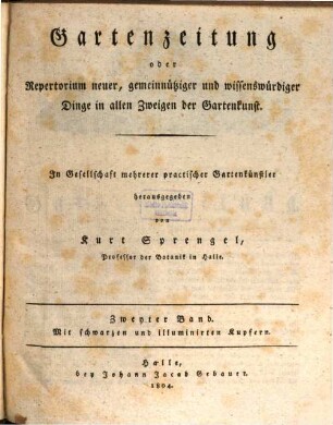 Gartenzeitung. 2. 1804