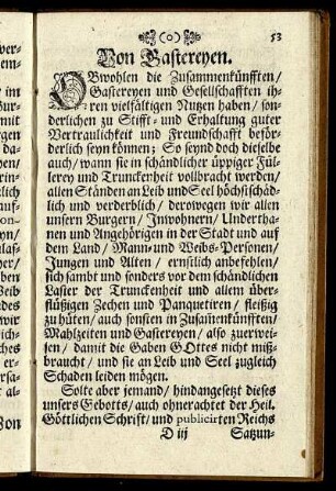 Von Gastereyen.