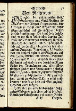 Von Gastereyen.