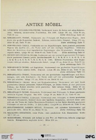 Antike Möbel (Nr. 368-429)