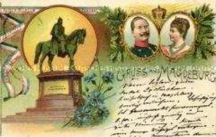 Postkarte zur Einweihung des Kaiser-Wilhelm-Denkmales in Magdeburg