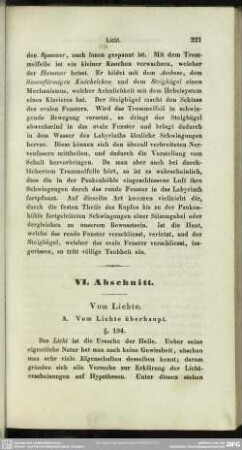VI. Abschnitt. Vom Lichte