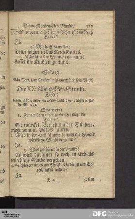 Die XX. Abend-Bet-Stunde.