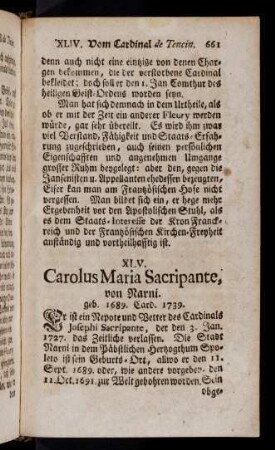 661-664, XLV. Carolus Maria Sacripante
